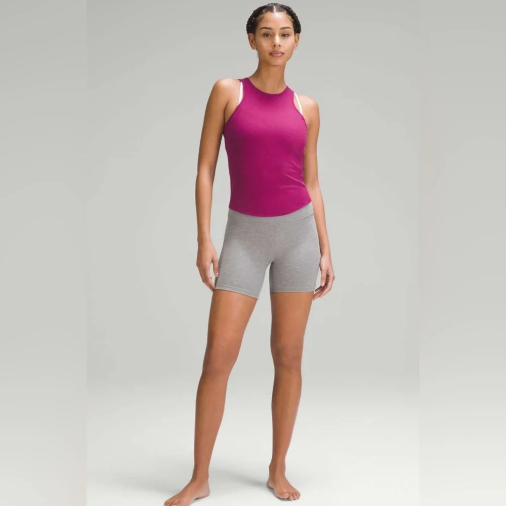 SOLD NWT Ribbed Modal Silk Twist Back Yoga Tank Magenta Purple - Picture 6 of 7